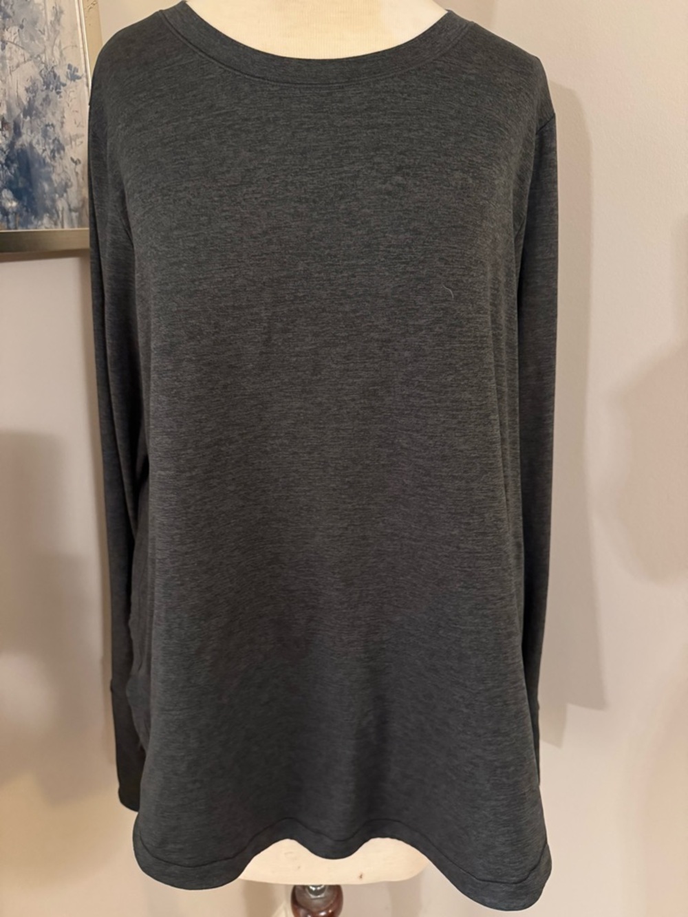 Athleta Long-Sleeve Crewneck Shirt - Charcoal Gray